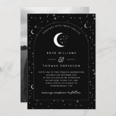 Faire-part de mariage céleste noire (Devant / Derrière)