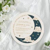 Faire-part de mariage céleste Teal Moon & Stars
