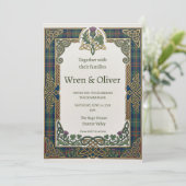 Faire-part de mariage Celtic Tartan Thistle (Debout devant)