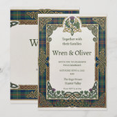 Faire-part de mariage Celtic Tartan Thistle (Devant / Derrière)