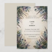 Faire-part de mariage celtique au chardon écossais (Devant / Derrière)