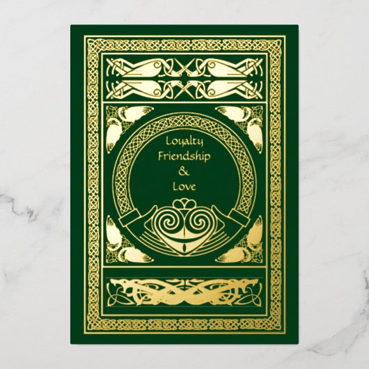 Faire-part de mariage celtique avec Claddagh (Recto)