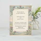 Faire-part de mariage celtique Highland Thistle (Debout devant)
