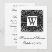 Faire-part de mariage Celtique Monogramme Argent (Devant / Derrière)