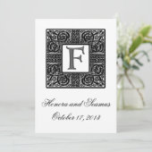 Faire-part de mariage Celtique Monogramme Argent (Debout devant)