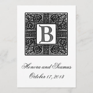 Faire-part de mariage Celtique Monogramme Argent