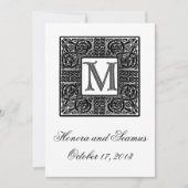 Faire-part de mariage Celtique Monogramme Argent (Devant)