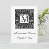 Faire-part de mariage Celtique Monogramme Argent (Debout devant)