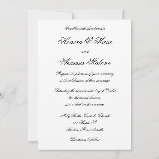 Faire-part de mariage Celtique Monogramme Argent (Dos)