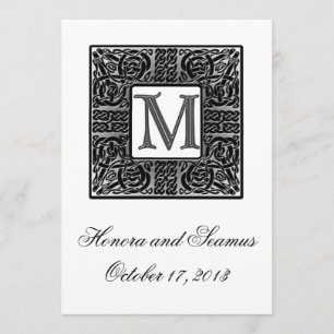 Faire-part de mariage Celtique Monogramme Argent