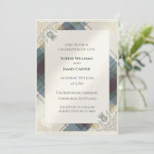 Faire-part de mariage celtique Tartan Thistle (Debout devant)