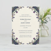 Faire-part de mariage celtique Thistle Violet (Debout devant)