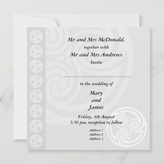 Faire-part de mariage celtique traditionnelle (Devant)