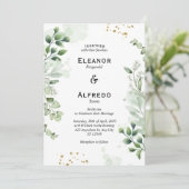 Faire-Part de Mariage Cercle de Verdure Moderne (Debout devant)