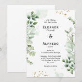 Faire-Part de Mariage Cercle de Verdure Moderne (Devant / Derrière)