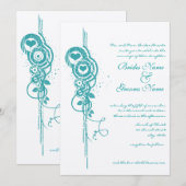 Faire-part de mariage Cercles et Spirales Cœur Men (Devant / Derrière)