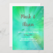 Faire-part de mariage Cercles verts Abstraits (Devant / Derrière)