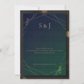 Faire-part de mariage Cerf Or Vert Foncé | Écossai (Dos)