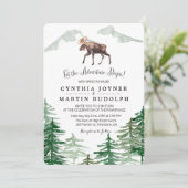 Faire-Part de Mariage Cerf Rustique Arbre (Debout devant)