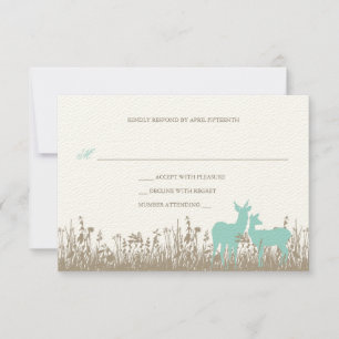 Faire-part de mariage Cerfs dans un champ