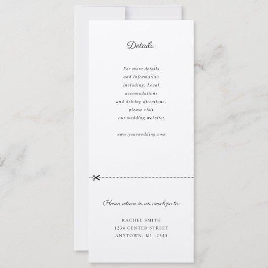 Faire-part de mariage cerise en fleur avec rsvp at (Dos)