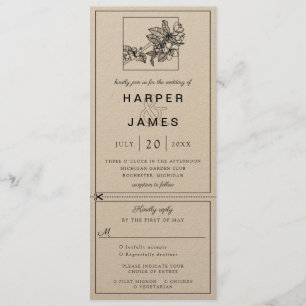 Faire-part de mariage cerise en fleur avec rsvp at