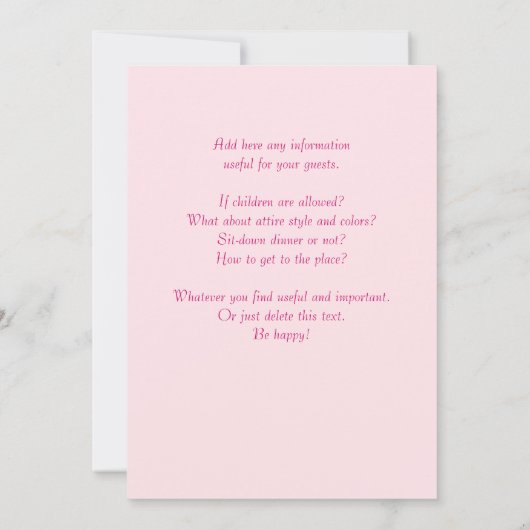 Faire-part de mariage cerisier fleur personnalisab (Dos)