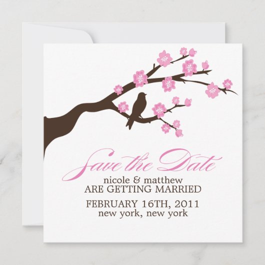 Faire-part de mariage Cerisiers en fleurs (Devant)