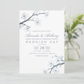Faire-part de mariage Cerisiers Fleuris Blancs (Debout devant)
