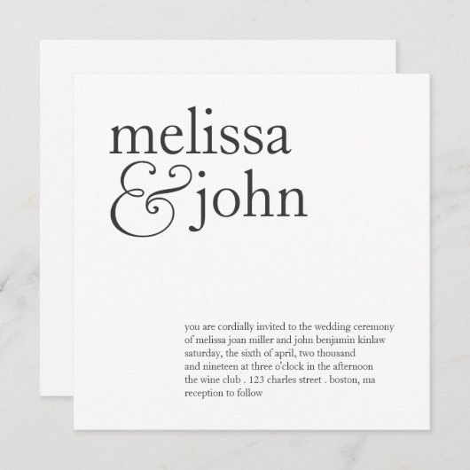 Faire-part de mariage| Ces deux (Devant / Derrière)