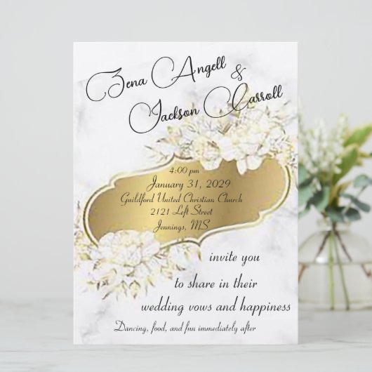 Faire-part de mariage chaleureux et engageant (Debout devant)