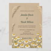 Faire-part de mariage Chamomile rustique (Devant / Derrière)