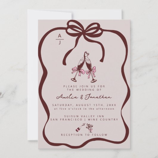 Faire-part de mariage Champagne (Devant)