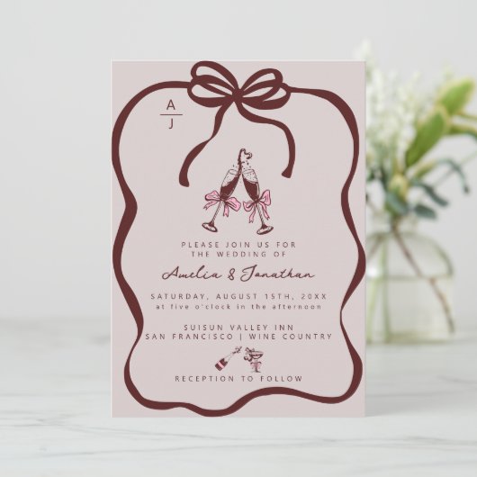 Faire-part de mariage Champagne (Debout devant)