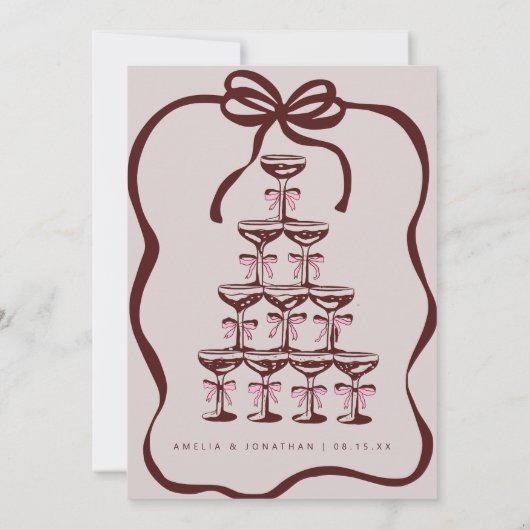 Faire-part de mariage Champagne (Dos)