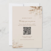 Faire-part de mariage Champagne Beige Code QR RSVP (Dos)