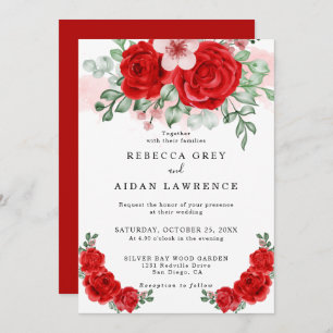 Faire-part de mariage Champagne rouge