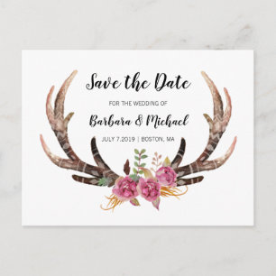 Faire-part de mariage champêtre à l'aquarelle avec