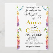 Faire-part de mariage champêtre à l'aquarelle roma (Devant / Derrière)