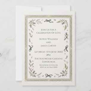 Faire-part de mariage champêtre aux herbes des Hig