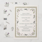 Faire-part de mariage champêtre aux herbes des Hig (Devant / Derrière)