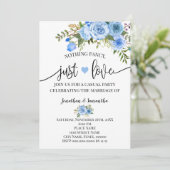 Faire-part de mariage champêtre bleu Nothing Fancy (Debout devant)