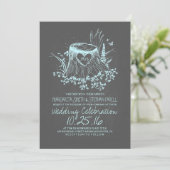 faire-part de mariage champêtre bleu roux (Debout devant)