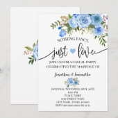 Faire-part de mariage champêtre bleu sans chichis (Devant / Derrière)