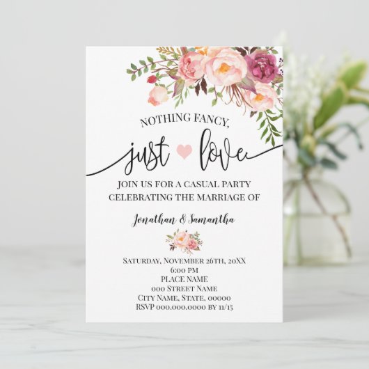 Faire-part de mariage champêtre élégant (Debout devant)