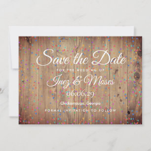 Faire-part de mariage champêtre en bois rustique a
