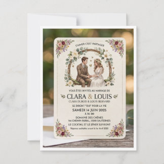 Faire-part de Mariage Champêtre : L'Amour en Douce