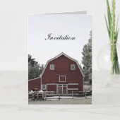 faire-part de mariage champêtre rustique rouge gra (Devant)