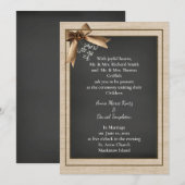 Faire-Part de Mariage Champêtre Toile de Jute (Devant / Derrière)