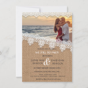 Faire-Part de Mariage Champêtre Toile de Jute Brod